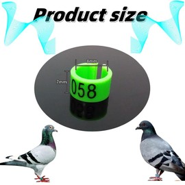 Lovgrin Pigeon Foot Rings，Colorful Readable Numbered Bird Identification Leg Bands 100 pcs