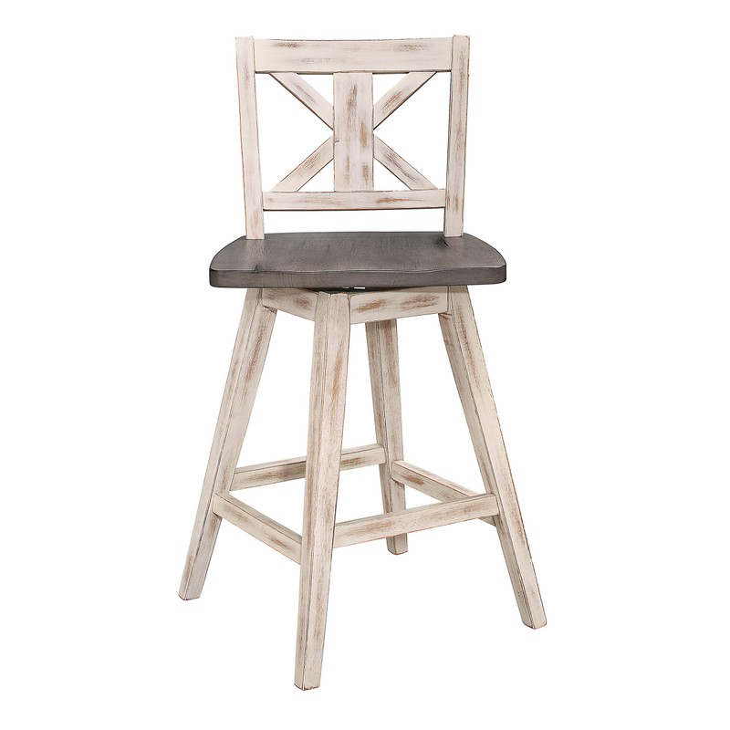 Homelegance Amsonia Counter Height Swivel Barstool (Set of 2), White