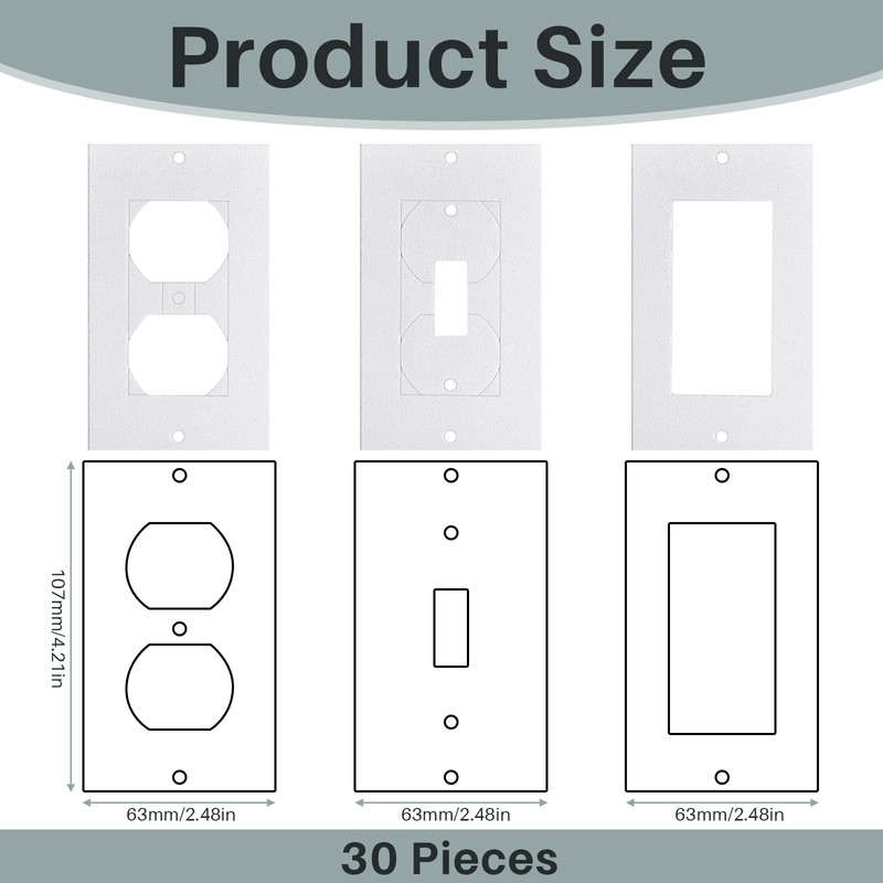 Tondiamo 30 Pcs Outlet Insulators Foam Outlet Insulation Pads Electrical