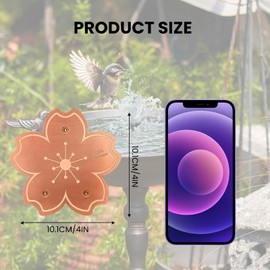 99.99% Pure Copper Bird Bath Disk, 2 Pack Triple-Point Support Design Lower Cleaning Frequency for Physical Safe Water Purify Outdoor Bird Bowls All-Season