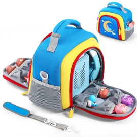 Portable Travel Organizer Carrying Case Compatible with Toniebox Audio Player, Tonies Figures, Headphones and Charging Station, Storage Carrier Bag for Toniebox Starter Kit (Blue)