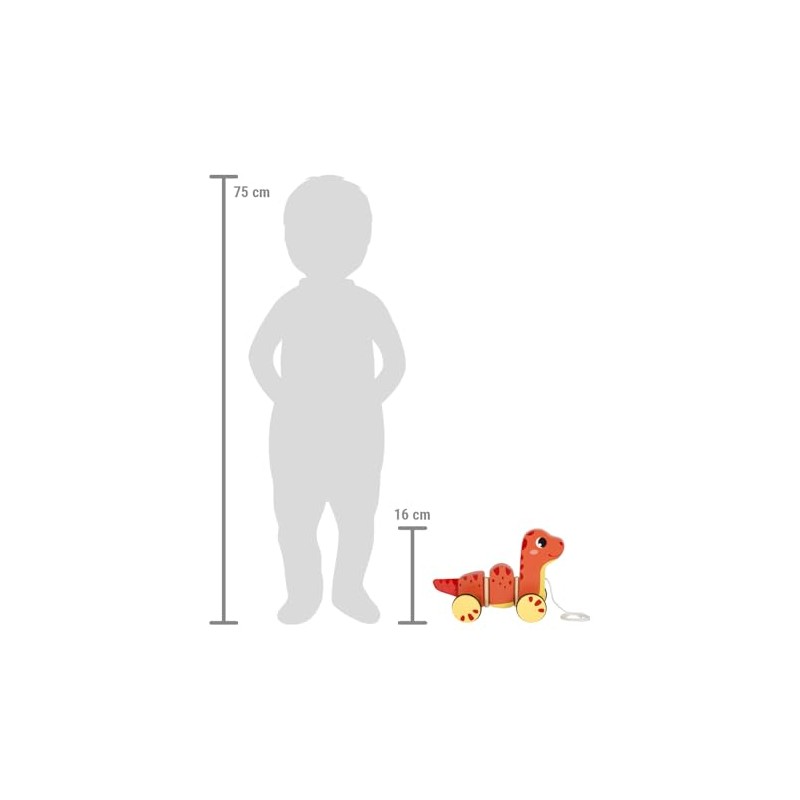 Small Foot 12613 Dino Pull-Along Toy Made of FSC® 100%