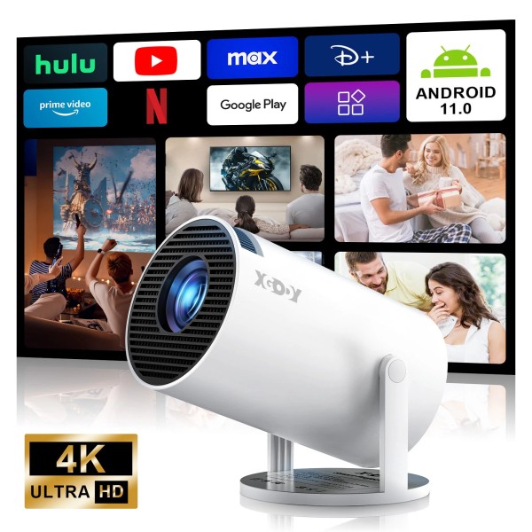 XGODY Mini Projector 4K 12000LMS Portable Video Home Theater Bluetooth