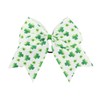 St Patrick's Cheer Bows Green Clover Bow St.Patrick Girls Ponytail