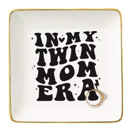 NZY Twin Mom Club-Gender Reveal Gift-New Mom Gift-In My Twin Mom Era-Baby Gift Shower-New Baby Gift-Twin Announcement Gift-Christmas Decor Gift-Ceramic Jewelry Tray Trinket Holder Ring Dish