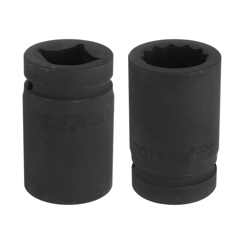 uxcell 1" Drive 32mm 12-Point Impact Socket, CR-MO Steel 80mm