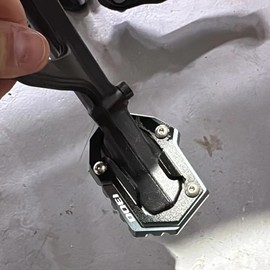 ZYAKOMO Compatible with 2025 R1300GS Adventure R 1300 GS R 1300GS R1300 GSA 2024 R1300RS R1300RT 2026 CNC Motorcycle Kickstand Pad Side Stand Extension Pad Support Plate Pad (Grey)