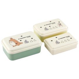 Skater SLUS3AG-A Antibacterial Seal Container, Storage Container, My Neighbor Totoro, March, Studio Ghibli, Set of 3, Made in Japan