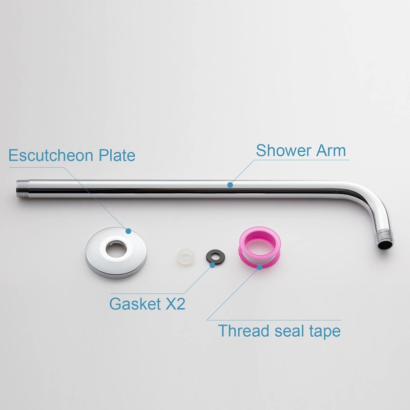 OFFO Shower Arm with Flange 30cm(12 inch) Universal Wall-Mounted Replacement