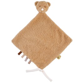 Nattou Maxi DouDou Comforter, Soft Cuddly Teddy Fabric, Baby and Infant Plush, Has Soother Attachment, Brown Bear