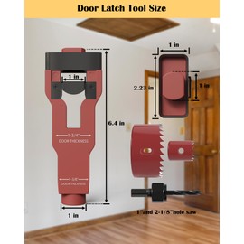 Door Latch Installation Kit, Door Latch Mortise Tool & Metal Door Lock Hole Saw Kit for Use with 1-3/4" or 1-3/8" Thick Door, Door Lock Installation Kit for Easy and Precise Professional Installation