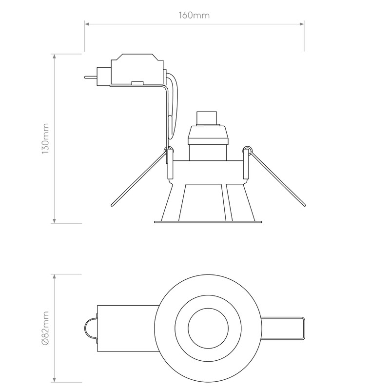 Astro Minima Round Fixed Indoor Downlight (Matt White), GU10 Lamp,