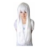 ANOGOL Peluca Blanco Liso 81 Cm Con Fleco Anogol