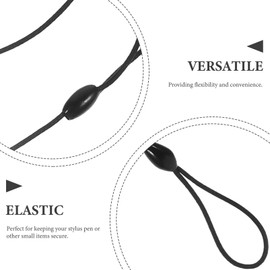 HOMSFOU 10 Pack Elastic Stylus Lanyard, Coil Spring Anti-Loss Strap for Tablet Touchscreen Stylus, Flexible Plastic Cord for Drawing, Office and School Use