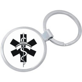 Medical Symbol Caduceus Keychain - Includes 1.25 Inch Loop for Keys or Backpack