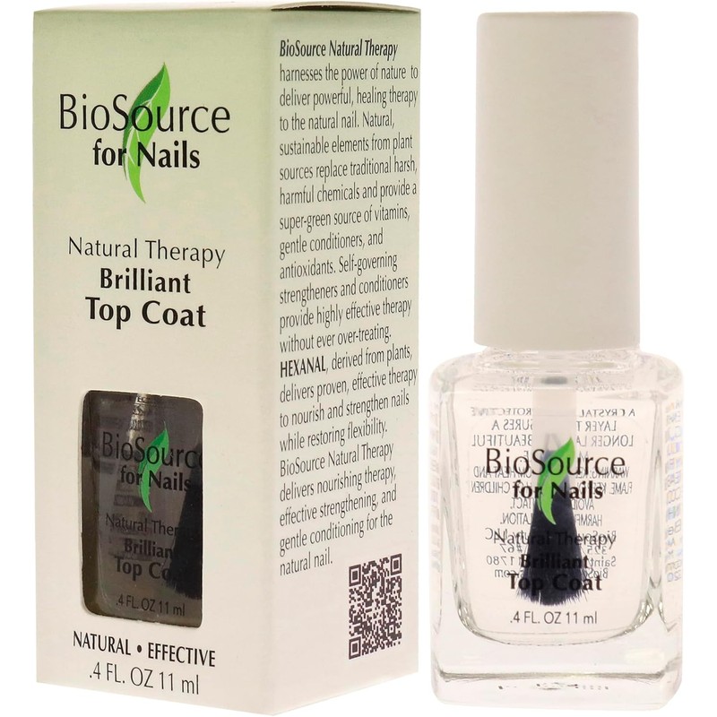 Biosource for nails natural therapy brilliant top coat, 0.4 oz