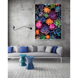 AREOPNMG 5D Diamond Painting Kits for Adults Beginners,DIY Succulents Plant Diamond Art,Full Round Drill Diamond Dot Gem Art Kits,Home Wall Decor 12x16 Inch