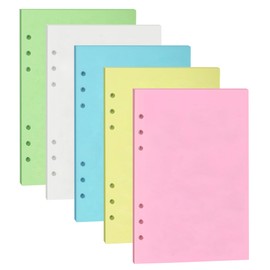 A5 Colorful Blank Notebook Insert Paper, 6-Hole Punched, 120GSM Loose-Leaf Paper and Planner Inserts for Art Journals, Doodles, and Sketches,50 Sheets/100 Pages