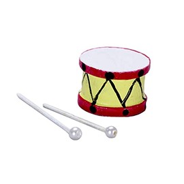 Dollhouse Miniature 1:12 Scale 3 Pc Drum with Sticks Set #M6066