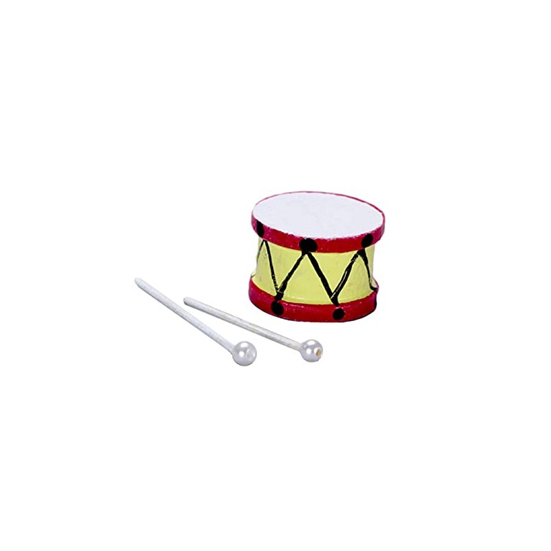 Dollhouse Miniature 1:12 Scale 3 Pc Drum with Sticks Set