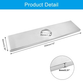 Biaungdo 10" Hole Cover Deck Plate, Brushed Nickel Escutcheon Plate Stainless Steel Bathroom Faucet Plate Rectangle Faucet Cover Plate for 1 or 3 Hole Bathroom Vanity Sink Faucet