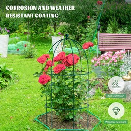 Barbella Garden Trellis for Climbing Plants Outdoor, Tomato Cage Metal Obelisk Trellis Plant Trellis for Potted Plant, Flower Trellises Plant Cages Peony Cages Plant Support (Green, 3 Pack)