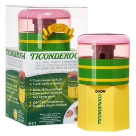 Ticonderoga Electric Pencil Sharpener, Pencil Shaped, Yellow
