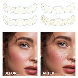 Pack of 8 Glitter Freckles Face Tattoos Temporary Tattoos Face Waterproof Glitter Long Lasting Effect Suitable for Children, Girls, DIY, Parties, Festivals