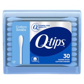 Q-tip Q-팁 면봉 여행용 팩 30개 파란색 1팩 Q-Tip Cotton Swabs Travel Pack 30PCS Blue 1Pack [30 Count (Pack of 1)]