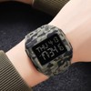 Digital Sports Watch Dual Time Display Night Light Adjustable TPR