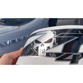 GOLD HOOK Z71 4x4 Off Road Decals for Chevy Silverado, Punisher Skull Edition Stickers, 2