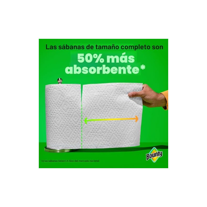 Bounty Toallas de papel de hoja completa, color blanco, 2