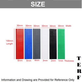 TERF® 30mm X 100mm X 2mm Thick Window Glazing Glass Flat Plastic Packers Spacers Shims Door Frame Furniture Kitchen Tiles Installations with 2mm Thick - Pack of 50