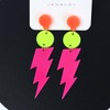 Multicolor Retro 80's 90's Neon Earrings, Exaggerated Lightning Bolt Dangle