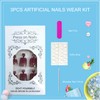 Tyuimhx Red Gradient Press on Toenails Square Fake Toe Nails