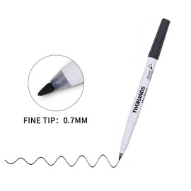 TWOHANDS Dry Erase Markers Ultra Fine Tip,0.7mm,Low Odor,Extra Fine Point,Black,Whiteboard Markers for Office,Home,or Planning Whiteboard,12 Count,20536