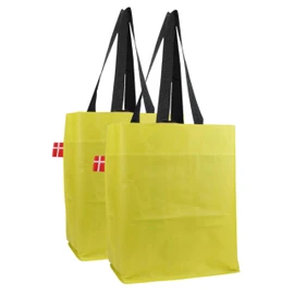 BikeZac Cobags 2.0 Bicycle Bag Clip-On Shopping Bag Bicycle Shopping Bag Pannier Rack Bag Shopping Trolley Bag Reusable Recycling Bag Yellow Simply Mustard 2 x