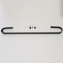 Bathroom steel towel rack and towel organizer set Black - 45cm