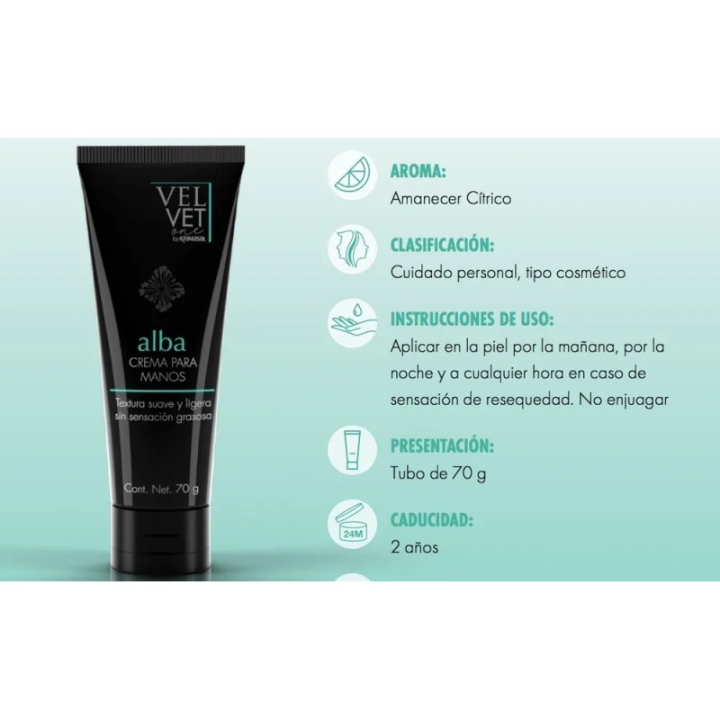 Alba By Kromasol (crema Para Manos) Tubo Con 70g. Cítrica
