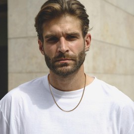 HZMAN 3mm Twist Chain Necklace for Men Stainless Steel Gold Chain Hip Hop Link Chains Necklace 18-24 Inch (24in)