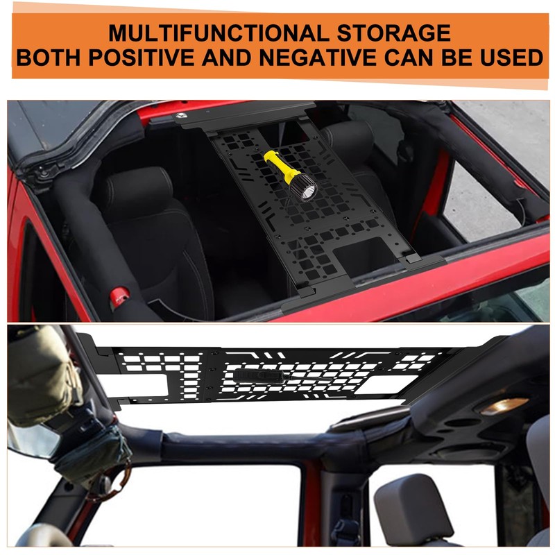 Roof Molle Panel, Compatible with 2007-2018 Jk (Hardtop Models Only),