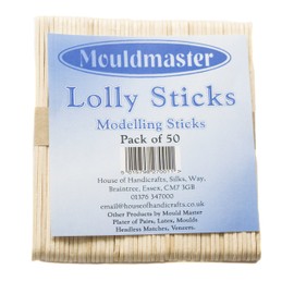 Mould Master Lolly Sticks Pack of 50, Wood, Brown, 25 x 22 x 1 cm