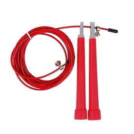CUERDA PARA SALTAR CABLE DE ACERO MEDIDA 2.5 MTS DE LARGO, MANGOS DE PVC, PESO 109 GRAMOS, ROJO