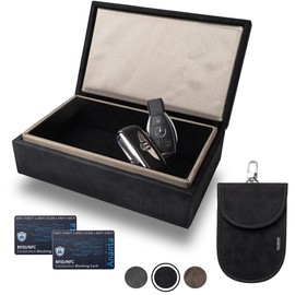 Ananta Faraday Box for Car Keys – Military-Grade RFID Blocking Key Box with Secure Magnetic Close, RFID Blocking Cards & Faraday Pouch (Black)