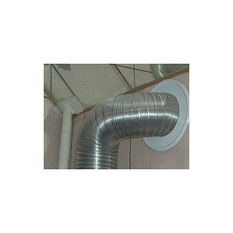 Metal Ventilation Ducting Pipe Wall Plate Spigot White 80mm Diameter