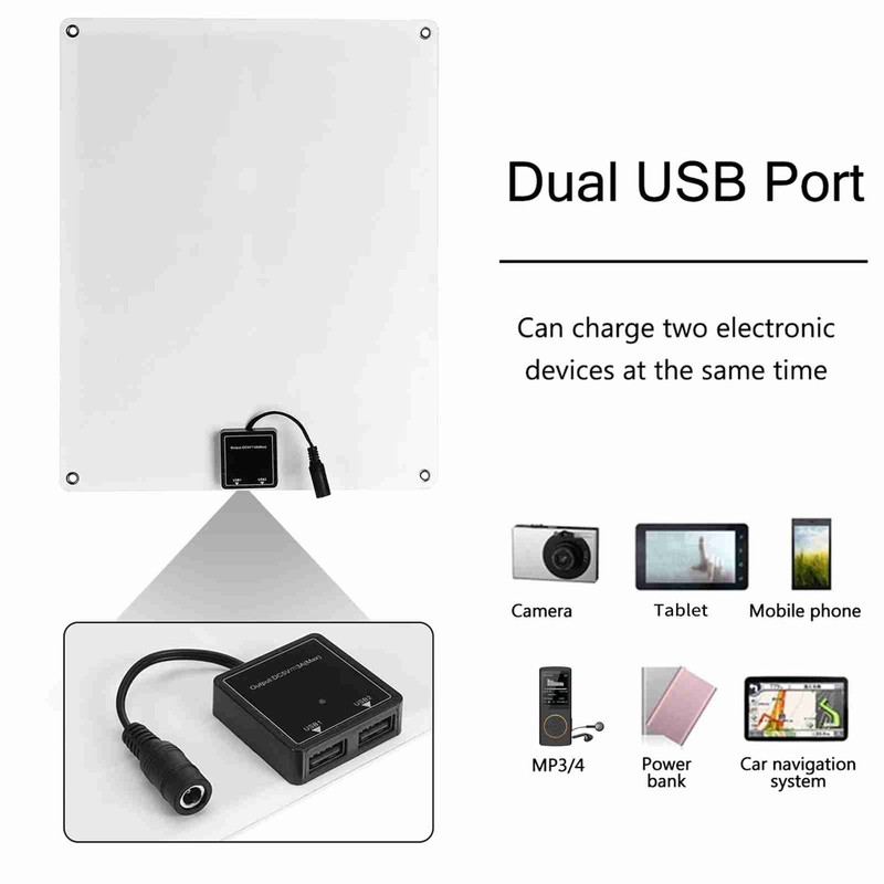 Portable Solar Panel 18V 20W Monocrystalline Silicon Solar Panel Dual