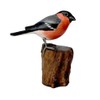 Hand Carved GARDEN BIRD Wooden Ornament - BULLFINCH on Tree