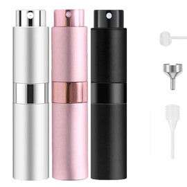 RUZAR 8ml Perfume Atomizer,3 pcs Perfume Travel Refillable Bottle, Empty Cologne Travel Bottle, Atomizer Sprayer