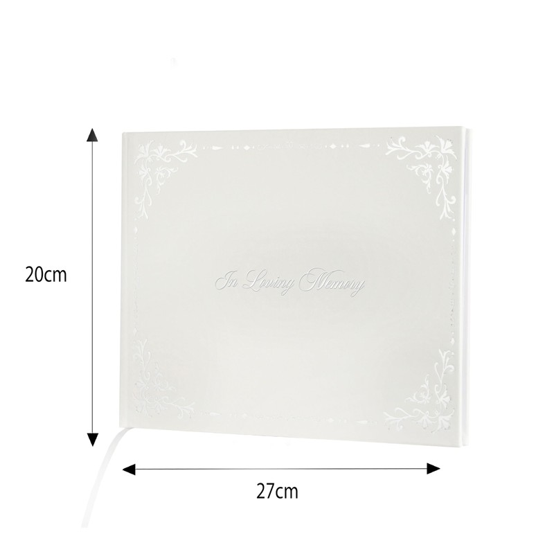 Funeral Book White for Loved Ones in Loving Memory of