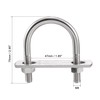 sourcing map Round U-Bolt 1.85"(47mm) Inner Width 75mm Length Steel